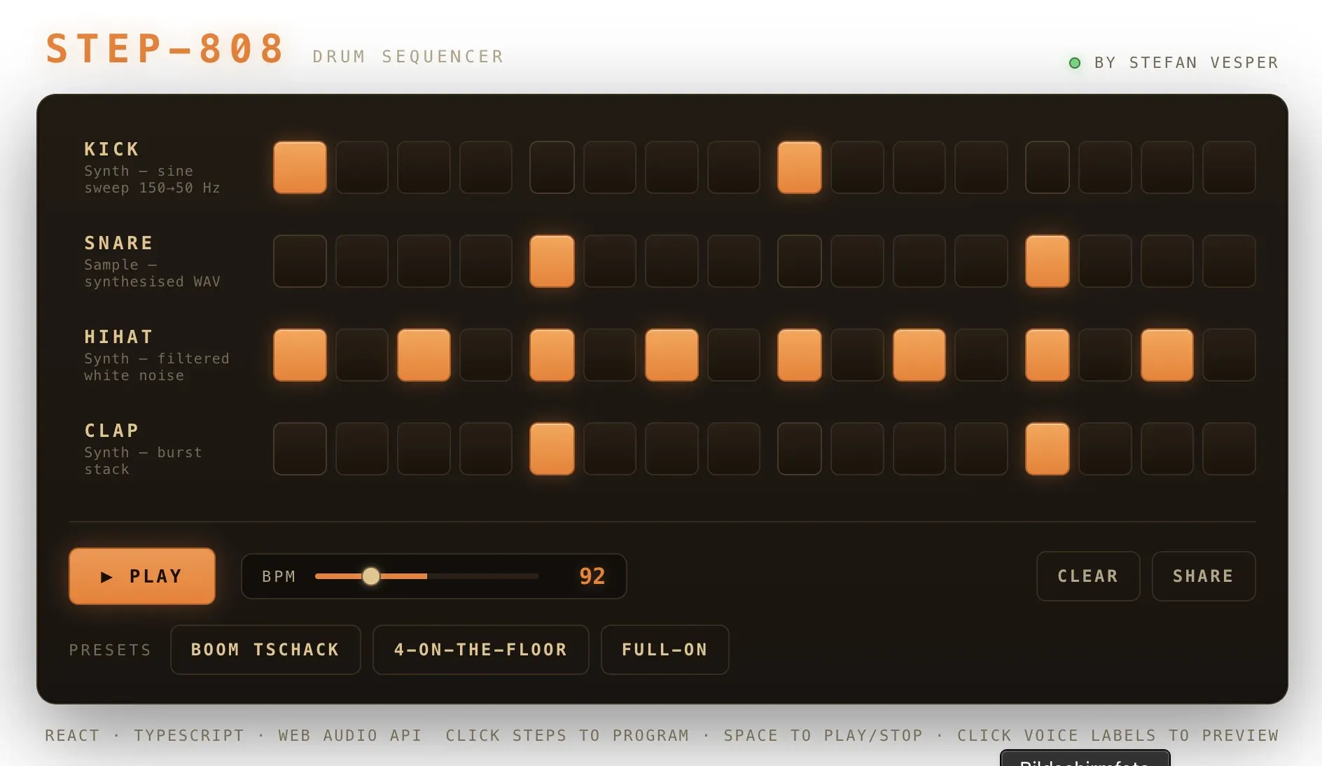 4-Track / 16-Step Drum Sequencer
