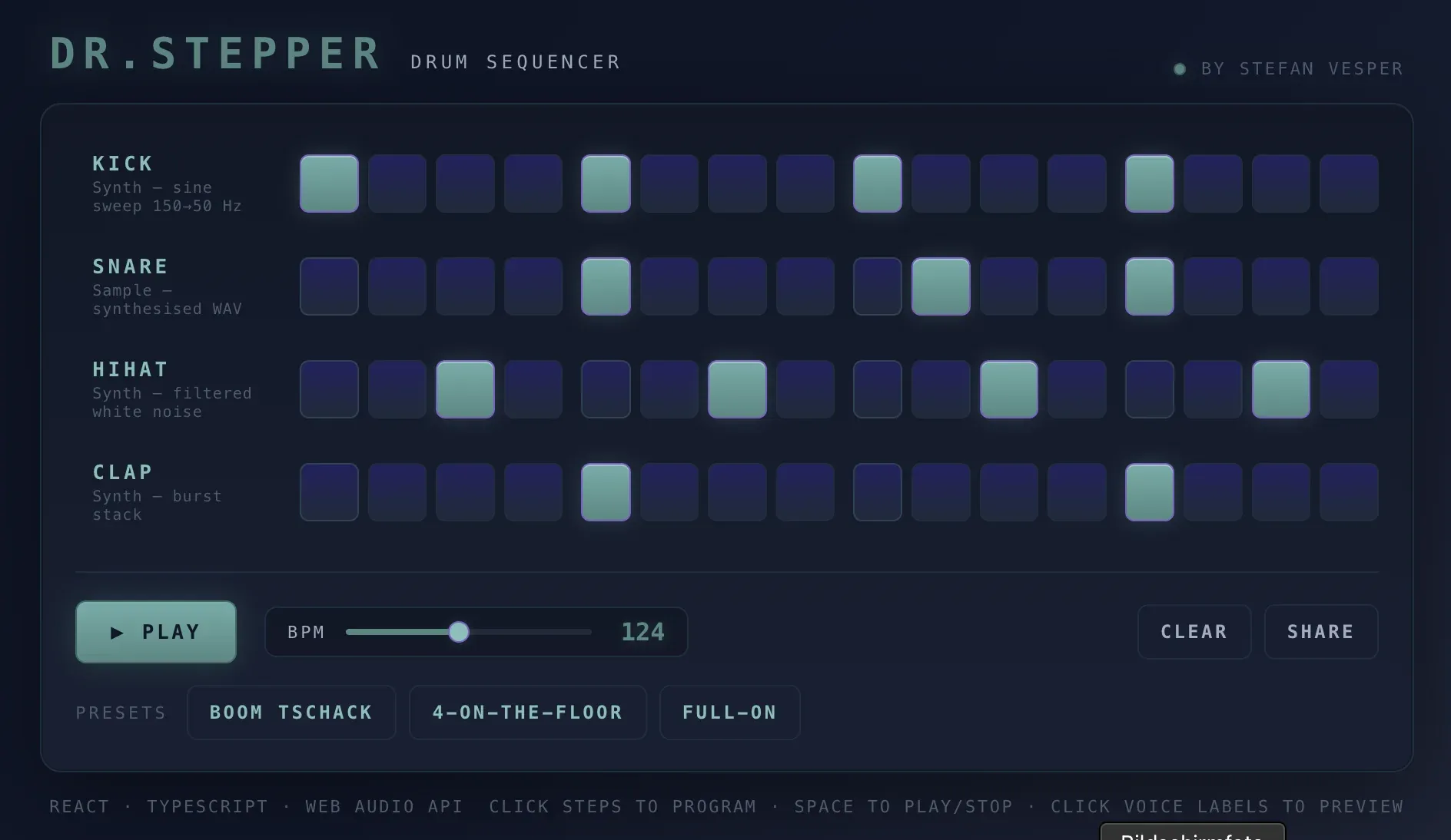 4-Track / 16-Step Drum Sequencer